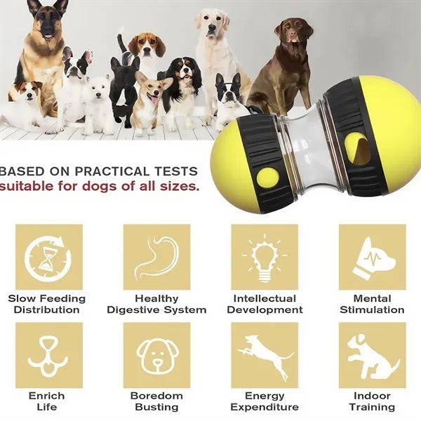 Smart Dog Puzzle Feeder Toy With Adjustable Food Dispenser