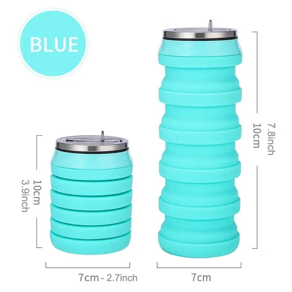 16 oz Camouflage Silicone Folding Sports Water Bottle