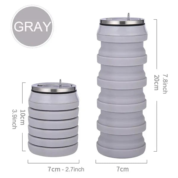 16 oz Camouflage Silicone Folding Sports Water Bottle