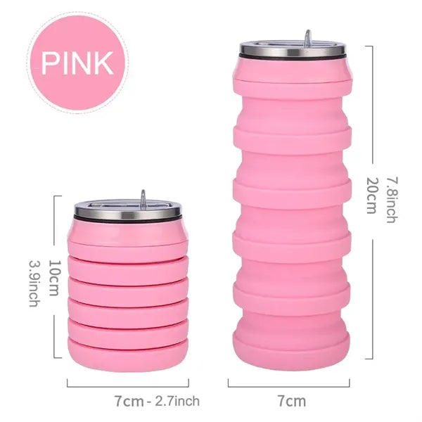 16 oz Camouflage Silicone Folding Sports Water Bottle