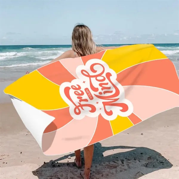 Eco-Friendly Sublimated Microfiber Absorbent Beach Towel
