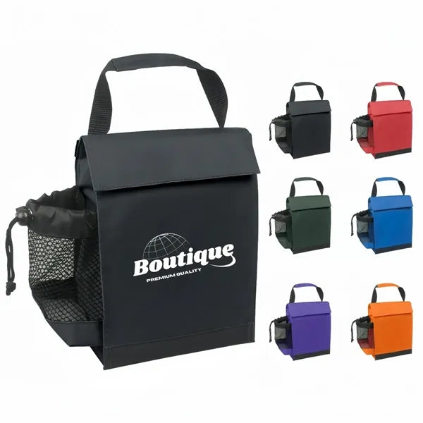 Insulated Lunch Cooler Bag With Bottle Pocket