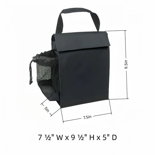 Insulated Lunch Cooler Bag With Bottle Pocket