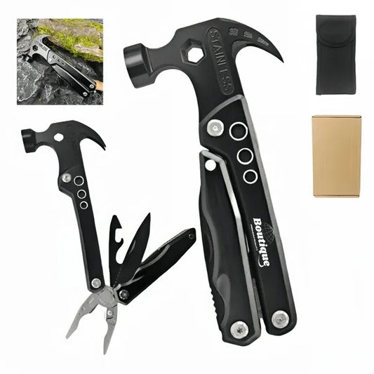 Stainless Steel Multi-Tool Hammer With Pliers & Knife