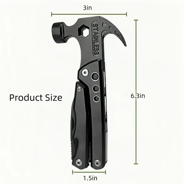Stainless Steel Multi-Tool Hammer With Pliers & Knife