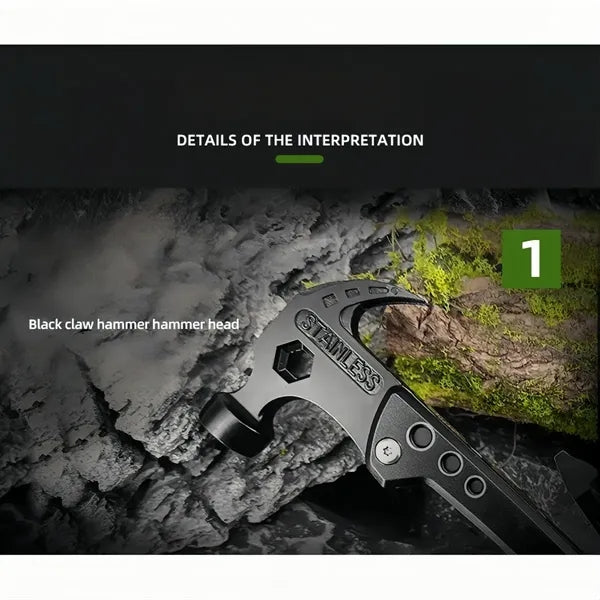 Stainless Steel Multi-Tool Hammer With Pliers & Knife