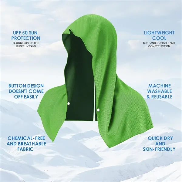 Instant Cooling Hoodie Towel UPF 50 Sports Sun Protection