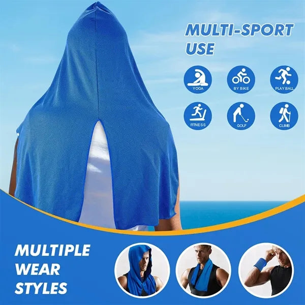 Instant Cooling Hoodie Towel UPF 50 Sports Sun Protection