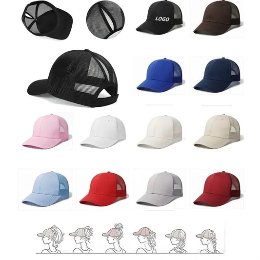 Breathable Mesh Women's Ponytail Sun Hat