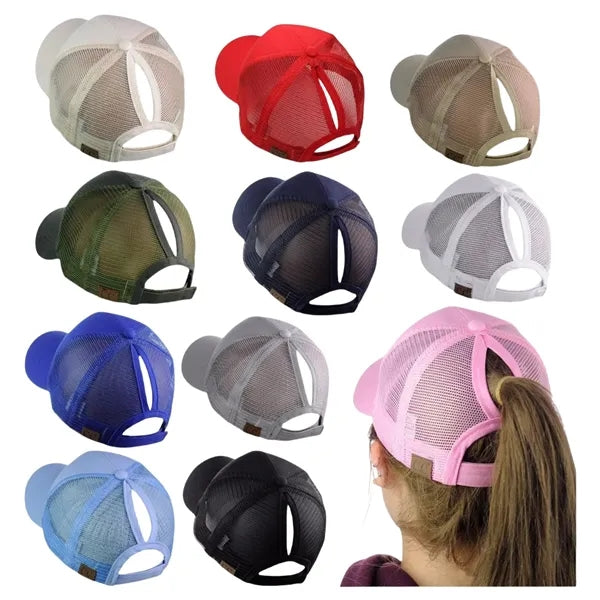 Breathable Mesh Women's Ponytail Sun Hat