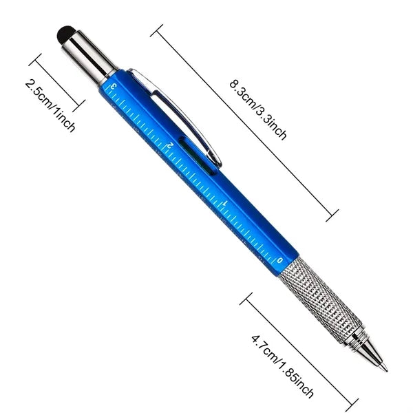 6 in 1 Multifunction Tool Pen with Ruler Stylus Screwdrivers