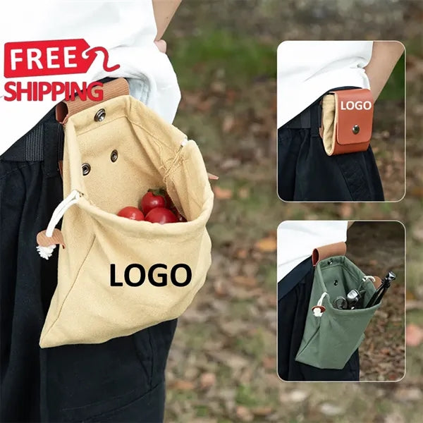 Outdoor Hiking Collapsible Foraging Pouch Belt Storage Bag