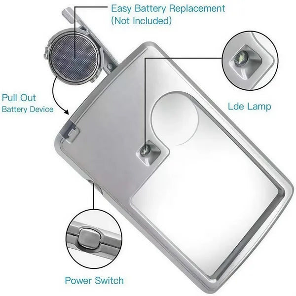 Ultra-Clear LED Magnifying Card