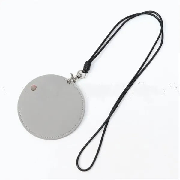 Portable Hanging Neck Leather Pouches for Earphone Storage