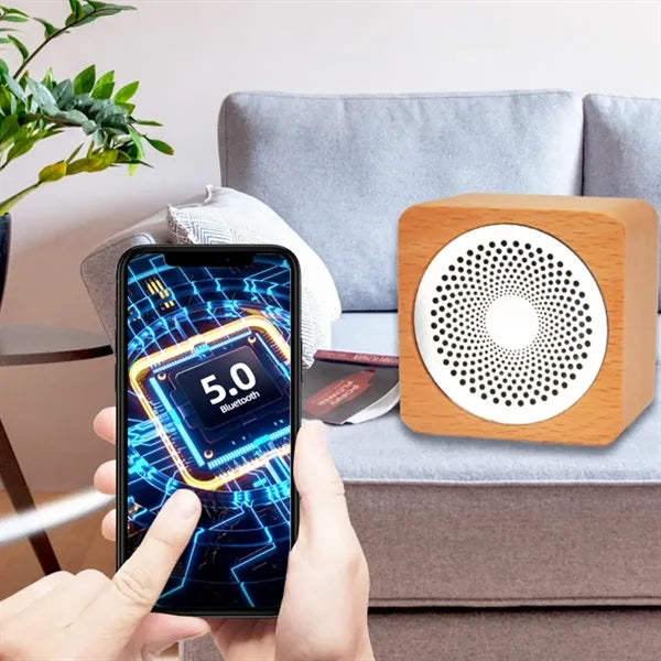 Natural Cube Wood Bluetooth Wireless Speaker