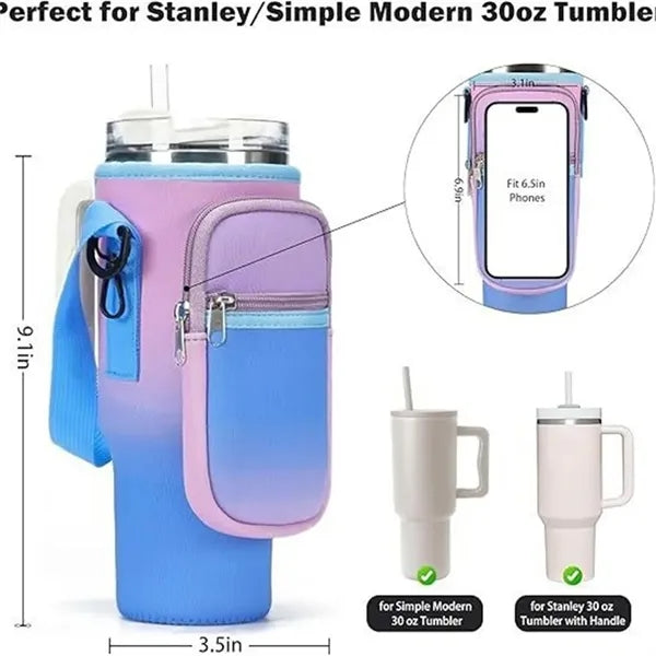 Water Bottle Carrier Bag for 40/30 oz Tumbler with Pocket