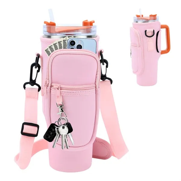 Water Bottle Carrier Bag for 40/30 oz Tumbler with Pocket