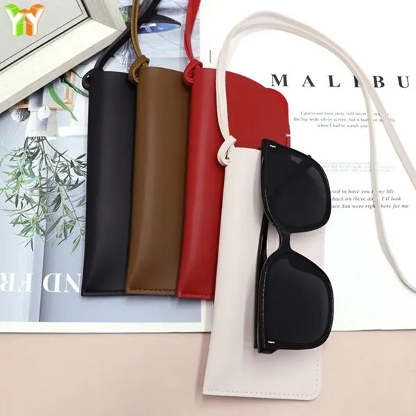 Soft Leather Glasses Case Eyeglasses Pouch Portable PU