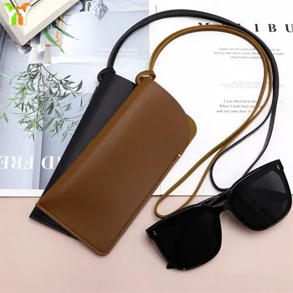 Soft Leather Glasses Case Eyeglasses Pouch Portable PU