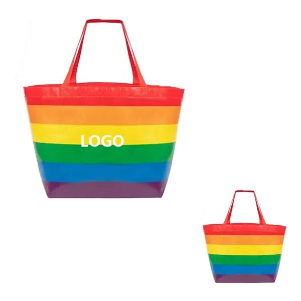 Rainbow Laminated Non-Woven Tote Bag