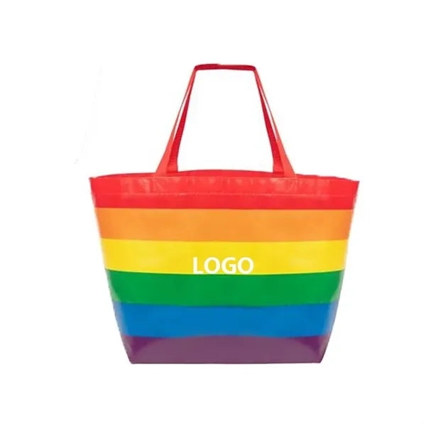 Rainbow Laminated Non-Woven Tote Bag