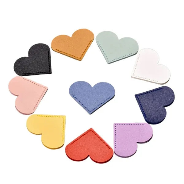 Leather Heart Bookmarks Corner Page Book Clip