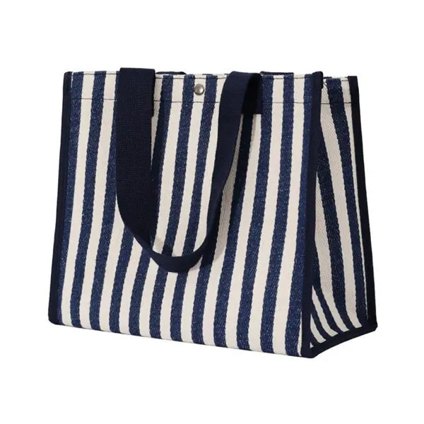 Striped Canvas Shopping Bag Handbag