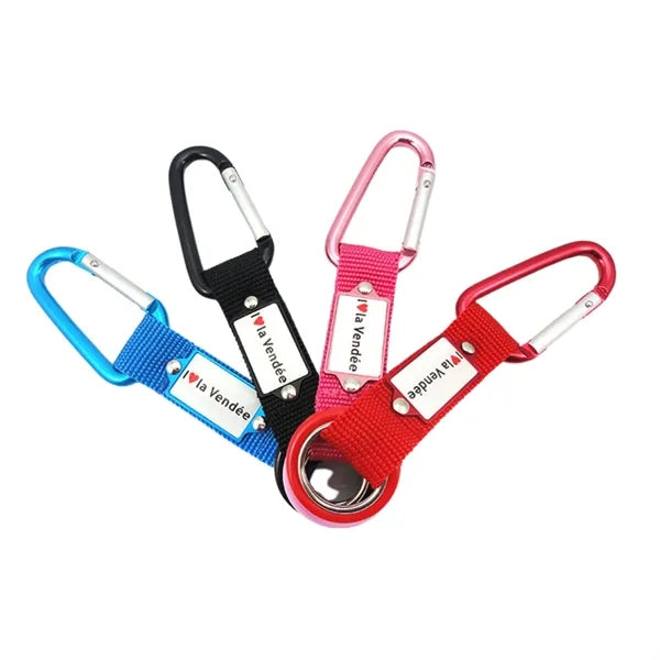 Steel Carabiner Key Tag With Logo Plate
