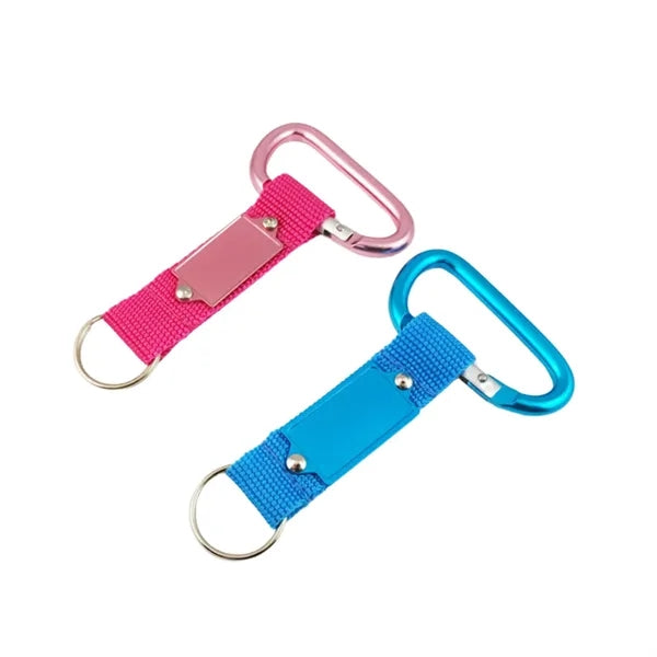 Steel Carabiner Key Tag With Logo Plate