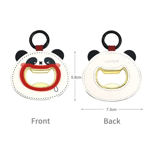 Cute Zinc Alloy Leather Bottle Opener Keychain