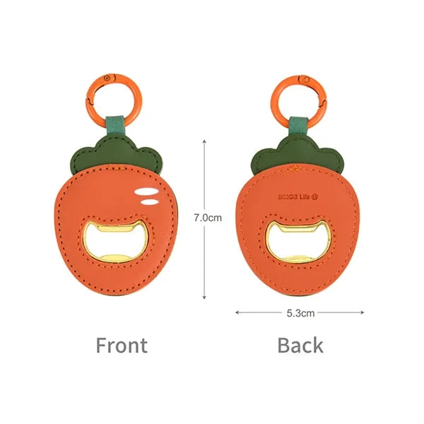 Cute Zinc Alloy Leather Bottle Opener Keychain