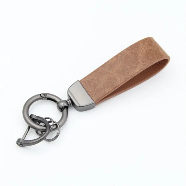 Leather And Aluminum Alloy Keychain Gift