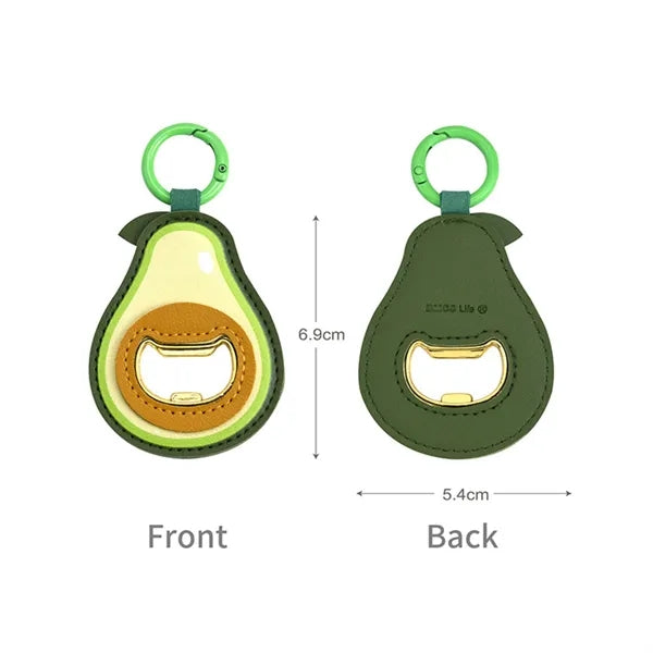 Cute Zinc Alloy Leather Bottle Opener Keychain