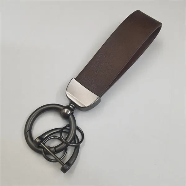 Leather And Aluminum Alloy Keychain Gift