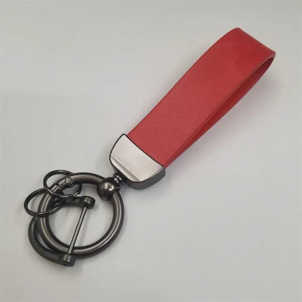 Leather And Aluminum Alloy Keychain Gift