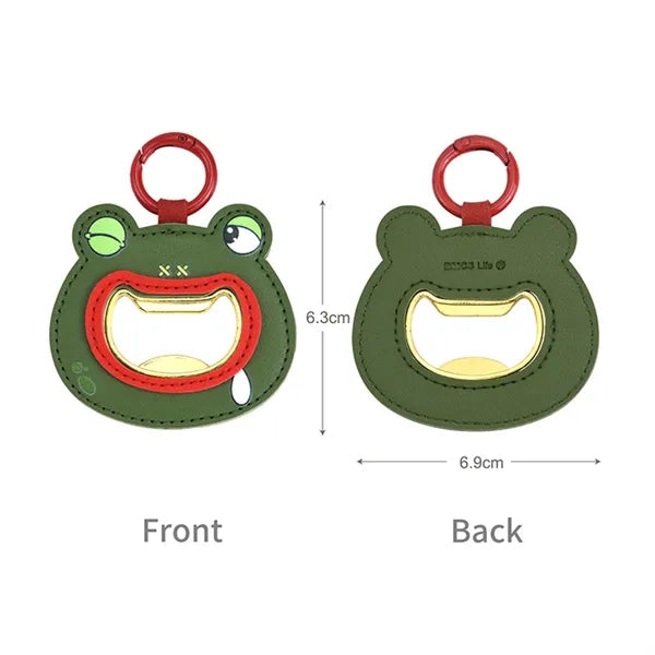 Cute Zinc Alloy Leather Bottle Opener Keychain