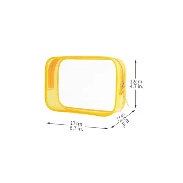 Clear PVC Stadium Travel Makeup Zippered Toiletry Pouch