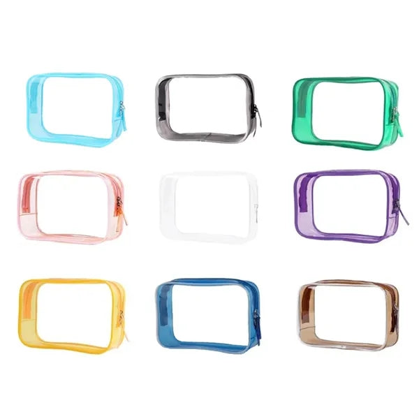 Clear PVC Stadium Travel Makeup Zippered Toiletry Pouch