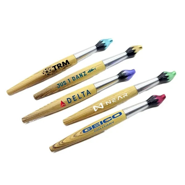 Paint Brush Shape Retractable Novelty Ballpoint Pens