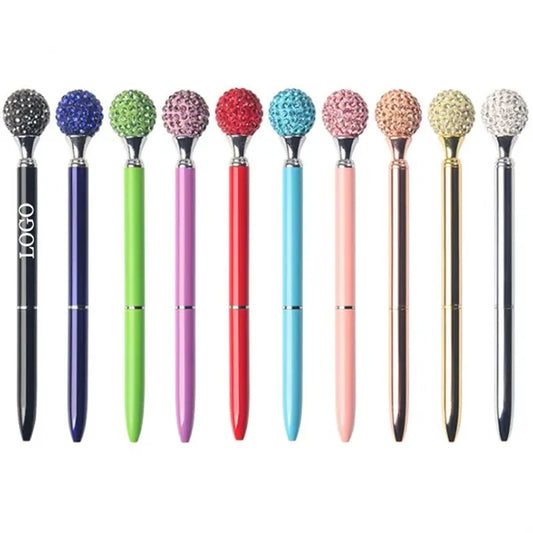 Diamond Ball Retractable Crystal Metal Ballpoint Pen