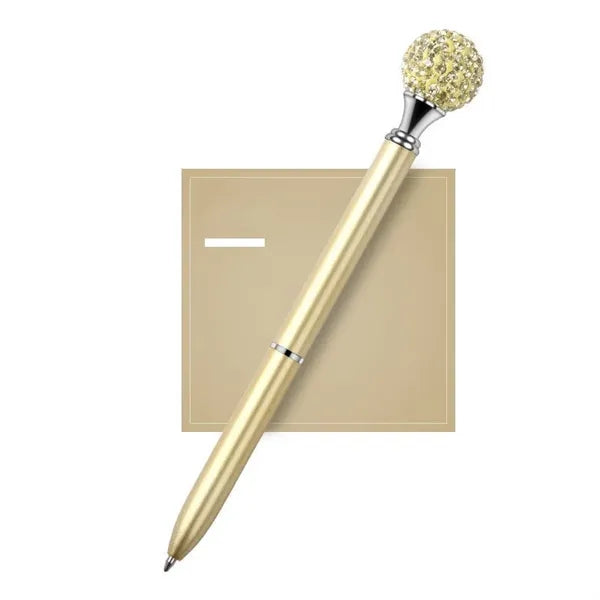 Diamond Ball Retractable Crystal Metal Ballpoint Pen