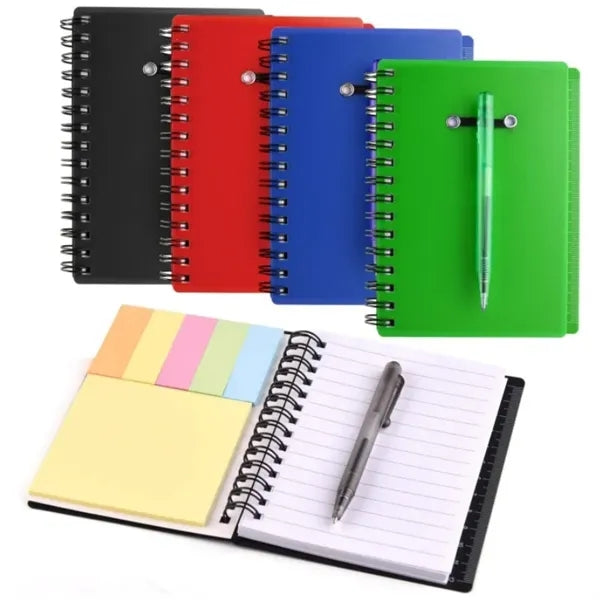 Pocket Spiral Ruler Notebook With Sticky Notes & Pen