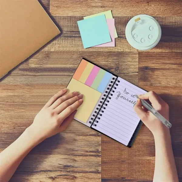 Pocket Spiral Ruler Notebook With Sticky Notes & Pen