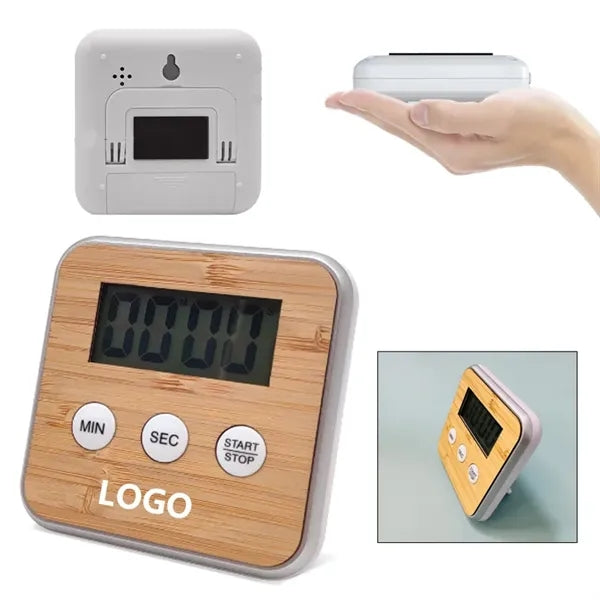 Eco-Friendly Bamboo Digital Kitchen Countdown Timer