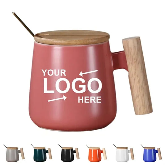 13 Oz Ceramic Mug With Lid And Spoon