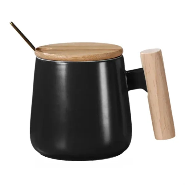 13 Oz Ceramic Mug With Lid And Spoon