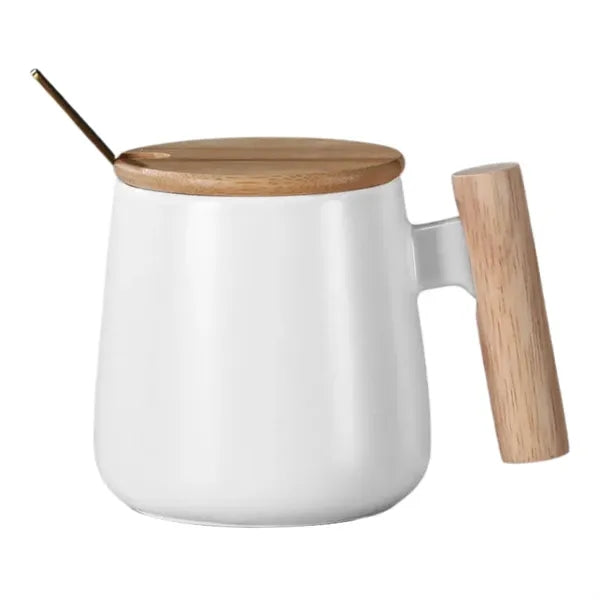 13 Oz Ceramic Mug With Lid And Spoon