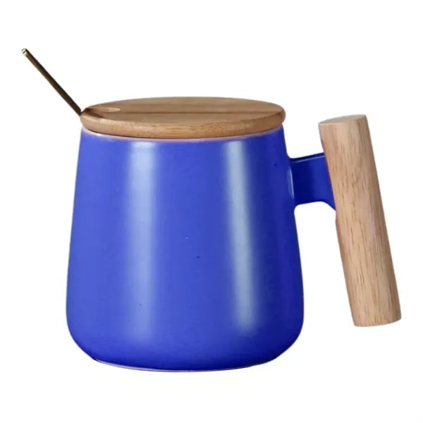 13 Oz Ceramic Mug With Lid And Spoon