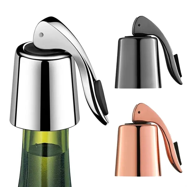 Stainless Steel Wine Bottle Stopper with Silicone Seal