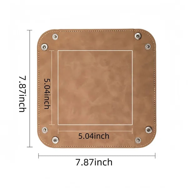 Foldable Square PU Leather Dice Tray